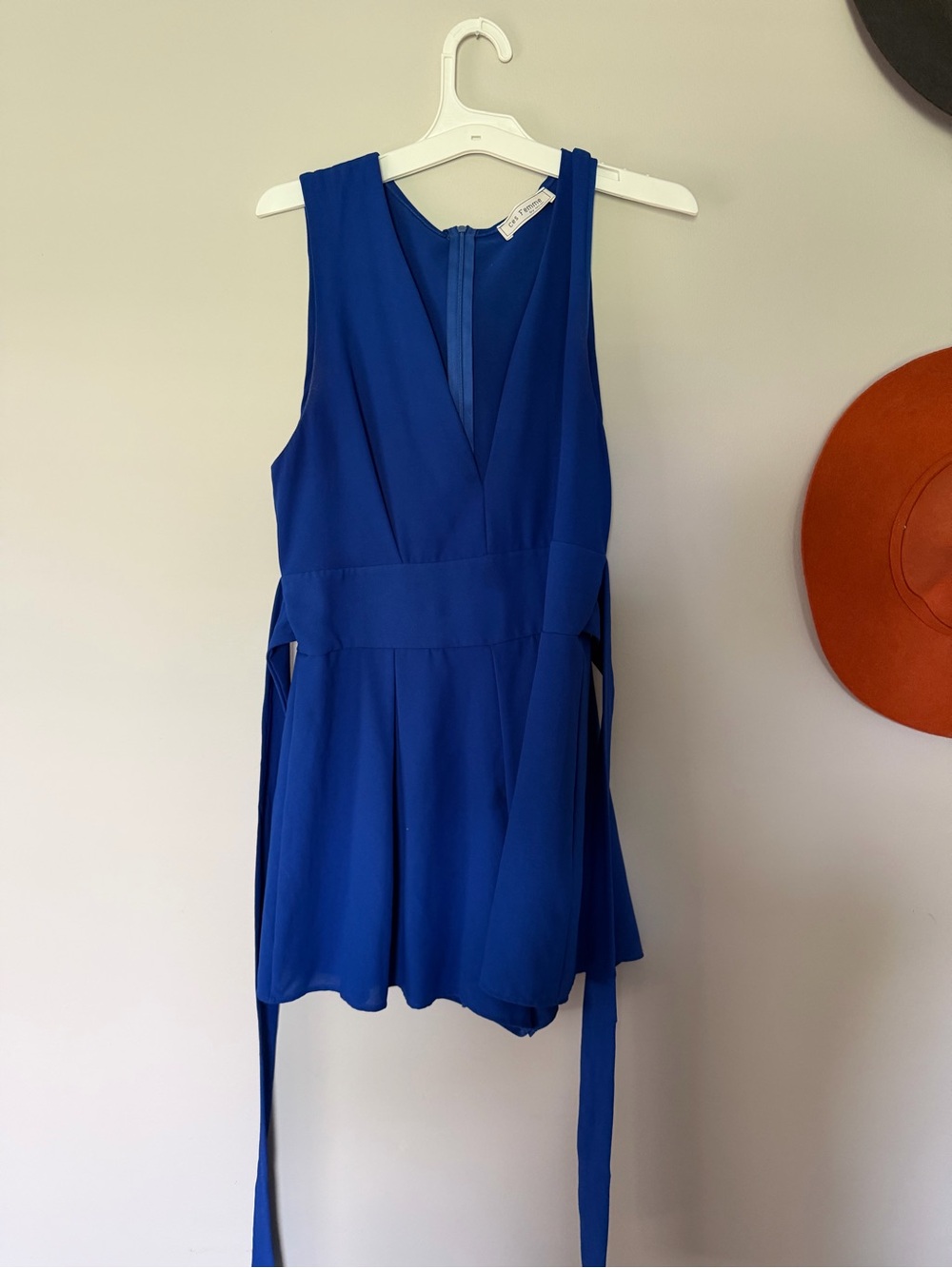 Royal Blue Sleeveless V-Neck Dress